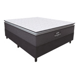 Cama Box Casal Colchão Molas Maximus 138cm Cinza/preto Gazin