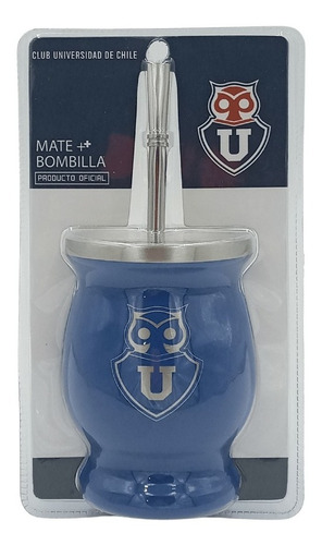 Matero Mate Set Con Bombilla 200ml Universidad Univ De Chile