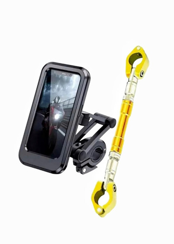 Kit Suporte Celular Para Moto Bicicleta 360° Barra De Guidão