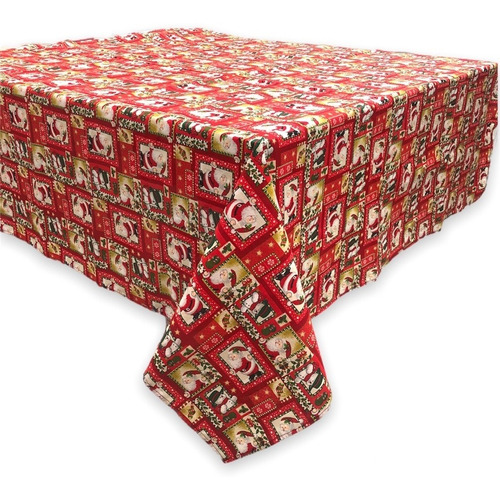 Toalha Para Mesa De Natal Estampada Quadrada Algodão 1,40m