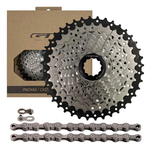 Combo 9v Pacha Gw 11-42 Cassette + Cadena Kmc Z9 Mtb