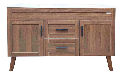 Mueble Vanitorio Elegance Nogal Doble 120x47x80cm