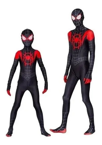 Traje Spiderman Para Miles Morales Cosplay Adultos Medias