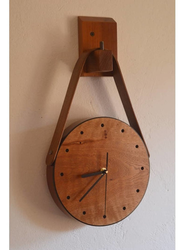 Reloj De Pared Madera Moderno Máquina Continua