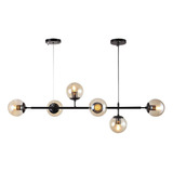 Lustre Pendente Inovartte Esfera Preto Globo Âmbar Inl91