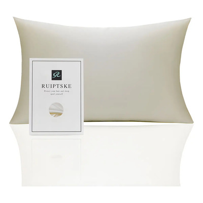 Funda De Almohada De Seda 100% Natural, 50 Cm X 90 Cm Color Beige | Envío gratis