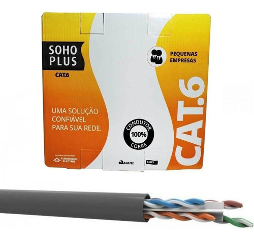 Cabo De Rede Furukawa Soho Plus Cat6 Cmx Cx 305m Cinza