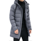 Campera Hombre Inflada Parka Larga Capucha Abrigada Invierno