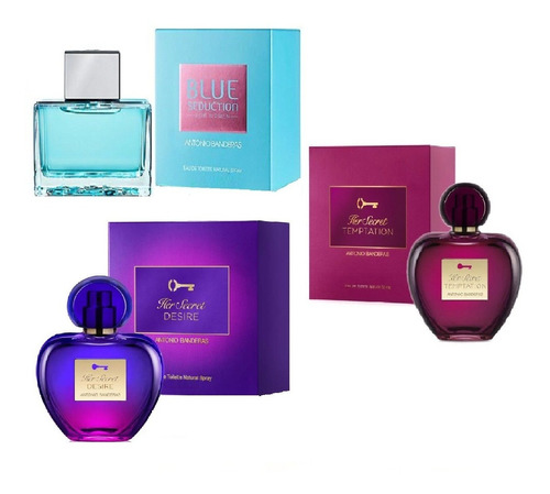 Perfume Antonio Banderas Promoción X 3 De Mujer Originales