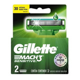 Gillette Mach3 Sensitive Cartuchos Para Afeitar Repuesto 2u