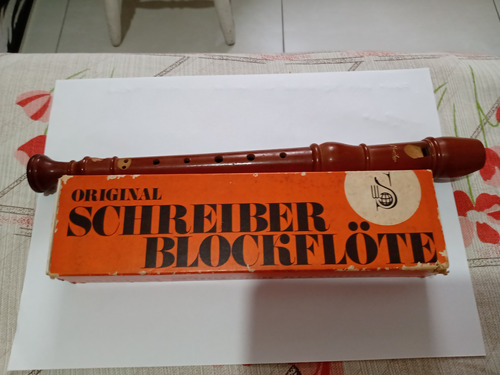 Flauta Doce Schreiber Em Madeira Antiga Leia A Descrição