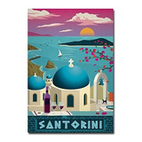 Santorini Travel Vintage Art Refrigerator Magnet Size 2.5  X