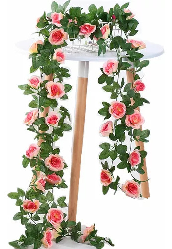 Flor Artificial Trepadora Con Forma De Cadena De Rosas, 2 Me