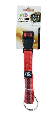 Collar Ultra Grip Bandas Reflejante Mediano Rojo Fancy Pets