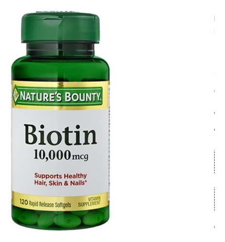Nature Bounty Biotin 10,000mcg - 120 Capsulas -importado Usa