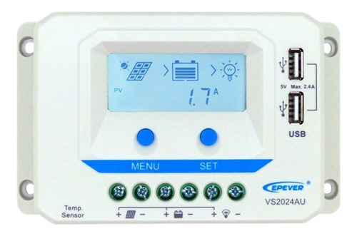 Controlador De Carga Solar Pwm Epever 20a 12v/24v Automático