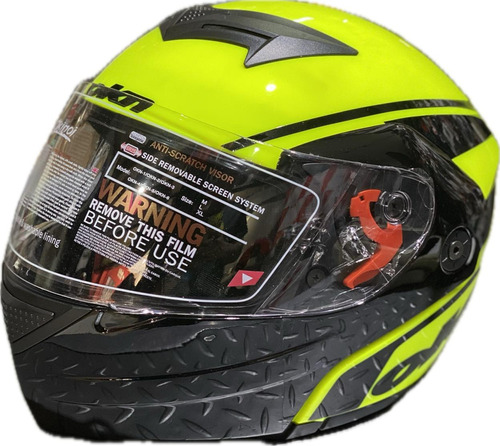 Casco Moto Rebatible Okn 1 Verde Negro No Hawk No Halcon