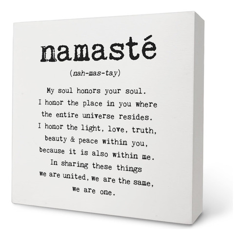 Knibeo Namaste Decor - Letrero De Madera Para Sala De Yoga,