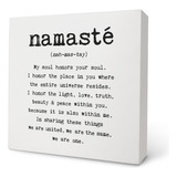 Knibeo Namaste Decor - Letrero De Madera Para Sala De Yoga,