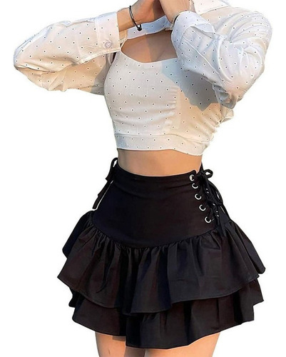 Minifalda Sexy Con Falda Gótica Plisada For Mujer