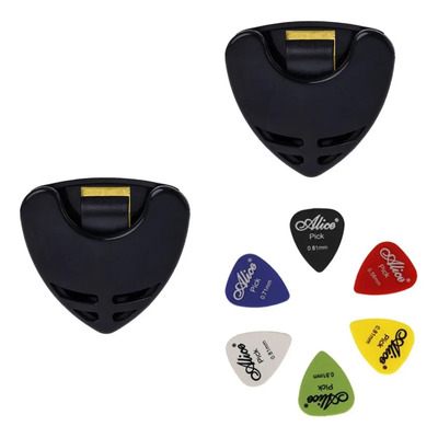 Kit 2 Porta Plumillas Grande + 6 Púas Para Guitarra Ukulele Negro | Meses sin interés