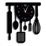 Relógio De Parede Silencioso Bule & Chicara Cozinha Moderno