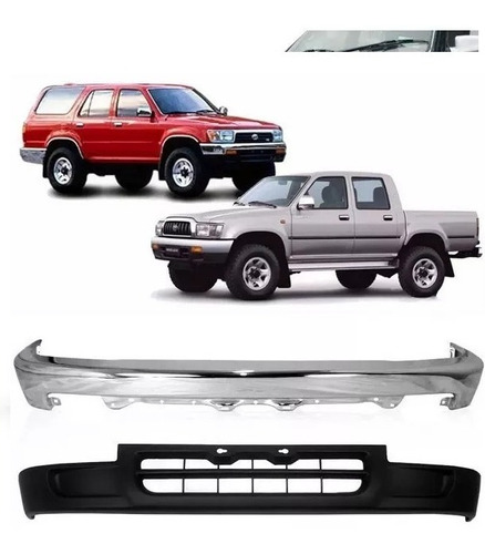 Parachoque Dianteiro Cromado E Spoiler Hilux 2002 2003 2004