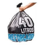 Saco De Lixo 40 Litros 100 Um Preto Resistente