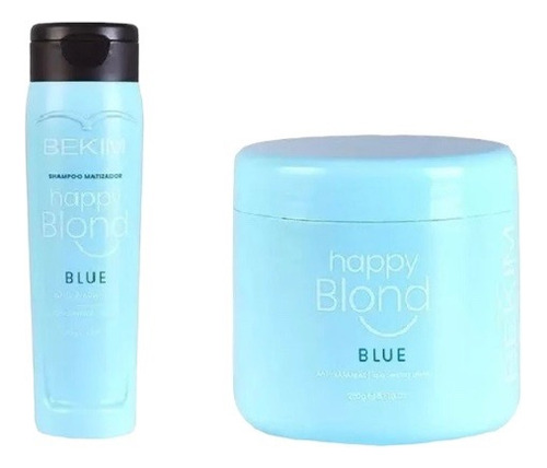 Matizador Bekim Shampoo Y Máscara Happy Blond Azul X250ml