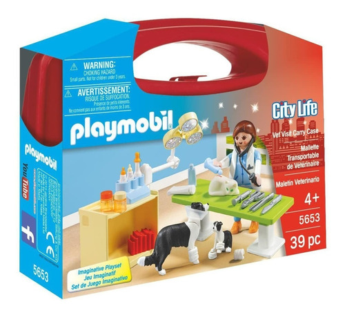 Figura Armable Playmobil City Life Maletín Veterinaria 39 Piezas 3+