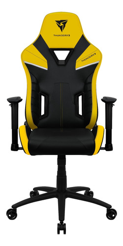 Silla De Escritorio Thunderx3 Tc5 Gamer Ergonómica  Bumblebee Yellow Con Tapizado De Cuero Sintético