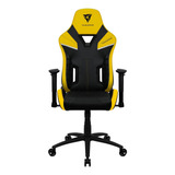 Silla De Escritorio Thunderx3 Tc5 Gamer Ergonómica  Bumblebee Yellow Con Tapizado De Cuero Sintético