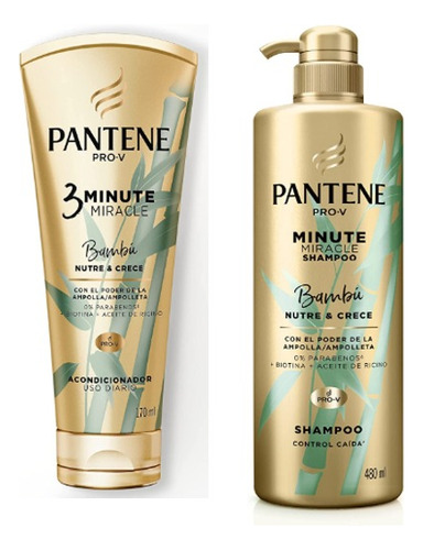 Kit Pantene Shampoo + Acondicionador Bambu Nutre & Crece