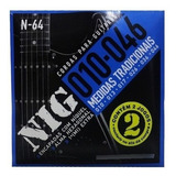 Kit 4 Encordoamentos Guitarra Nig N-64 .010 Pr2n64l