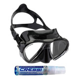 Máscara De Mergulho Cressi Matrix Black + Anti Fog Sea Gold