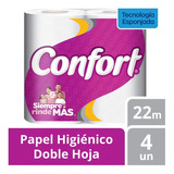 Papel Higienico Confort Doble Hoja 4*22mt (12pack)-super