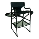 Silla Maquillaje Profesional Tipo Hollywood Plegable Negra