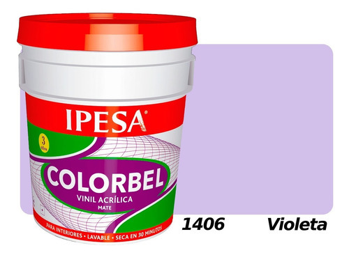 Pintura Vinílica Interior 4 Litros Colorbel 3 Años Galón Color Violeta