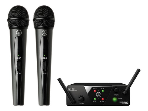 Micrófonos Akg Wms40 Mini Dual Vocal Set Dinámico Cardioide Color Negro