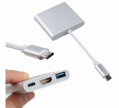 Adaptador Usb-c A Usb-3 Hdmi-4k Usb-c Mac Notebook Celulares