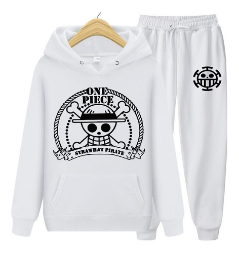 Conjunto Moletom Chapéu De Palha Pirata One Piece Com Capuz