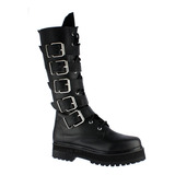 Botas Dark Punk Goticas 5 Hebilla Piel Cierre Altas Metal Dr