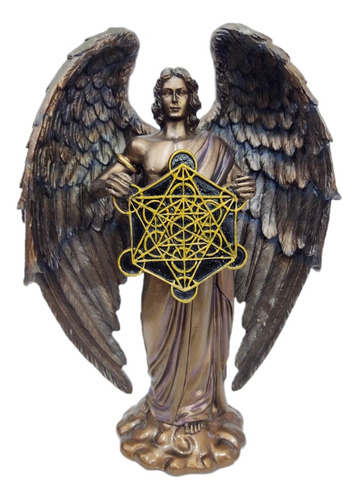 Arcangel Metatron Con Cubo - Angel Protector En Fina Resina