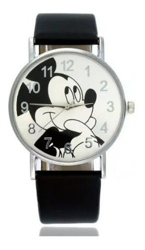 Reloj  Mickey Mouse Mujer Cuarzo Correa En Cuero