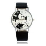 Reloj  Mickey Mouse Mujer Cuarzo Correa En Cuero