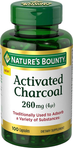 Carbon Activado Natures Bounty 260 Mg 100 Capsulas