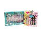 Kit De Manicure Glitter Para Niñas Con Uñas Postizas 