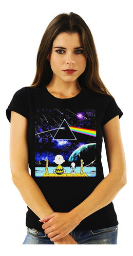 Polera Mujer Pink Floyd Charlie Brown Rock Impresión Directa