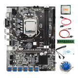 Placa Base B75 12 Usb3.0 Btc Mining Cpu+ventilador+4g Ddr3 R