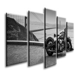 Kit Quadros Decorativos Parede Moto Golden Gate